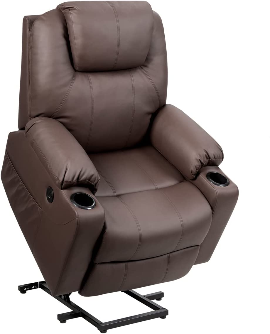 Faux Leather Power Lift Recliner Chair with Massage and Heating Functions