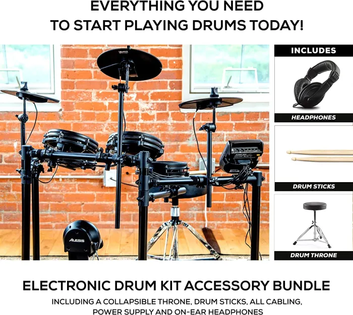 Alesis Drums Nitro Mesh Kit Bundle – Complete Electric Drum Set