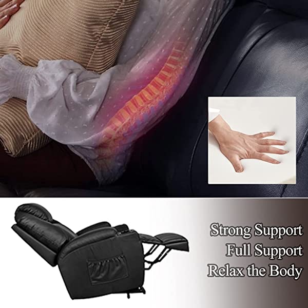 JOVNO Power Lift Recliner Chair Single Living Room Sofa with Massage,Home Theater Seating with Heat and Vibration Sofa Back and Detachable Armrest (Brown)