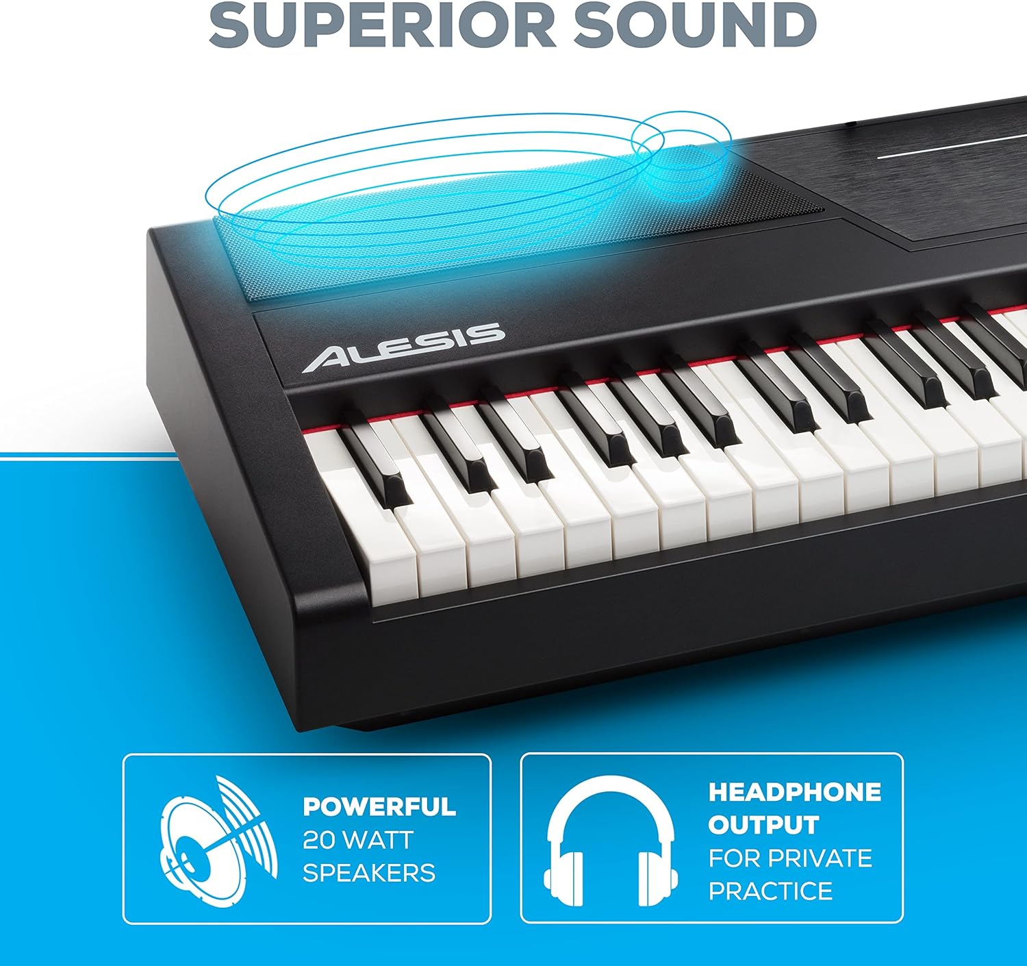 Alesis Recital Pro - Digital Piano Keyboard with 88 Weighted Hammer Action Keys, 12 Premium Voices and Built-In Speakers