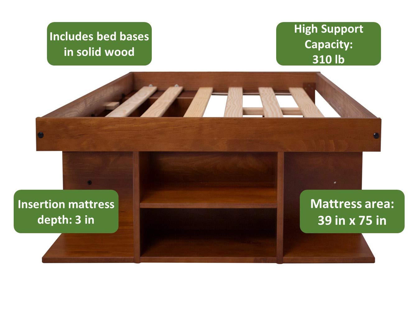 【Furniture】Bali Storage Platform Bed with Drawers