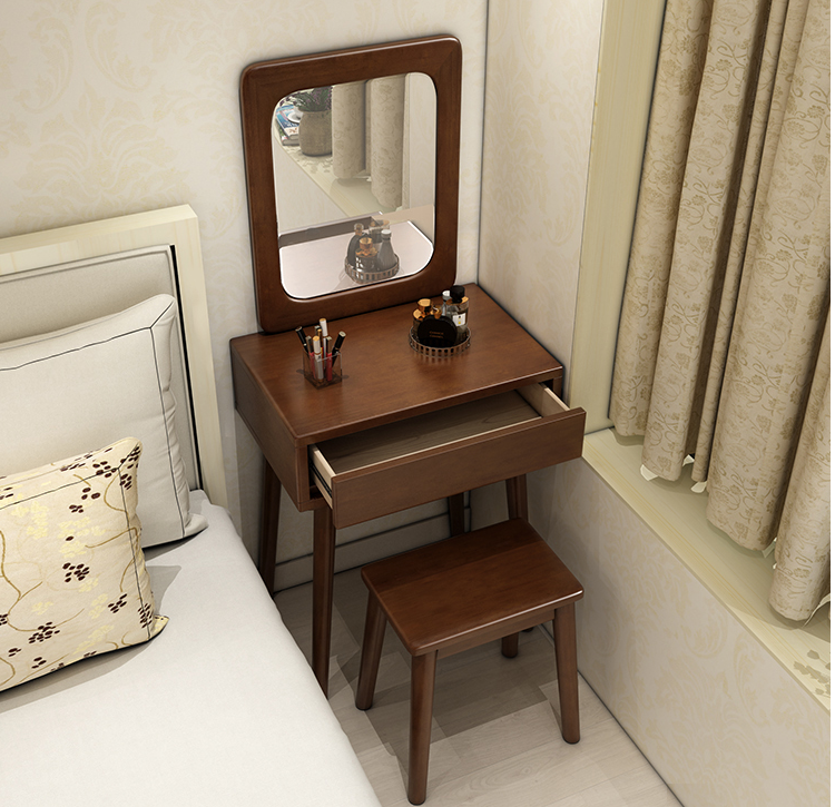 Nordic solid wood dressing table net red ins small apartment bedside dressing table bedroom modern minimalist mini dressing table