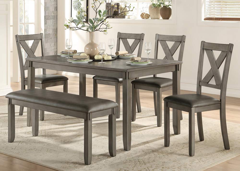 【Furniture】6-Piece Pack Dinette Set, Gray