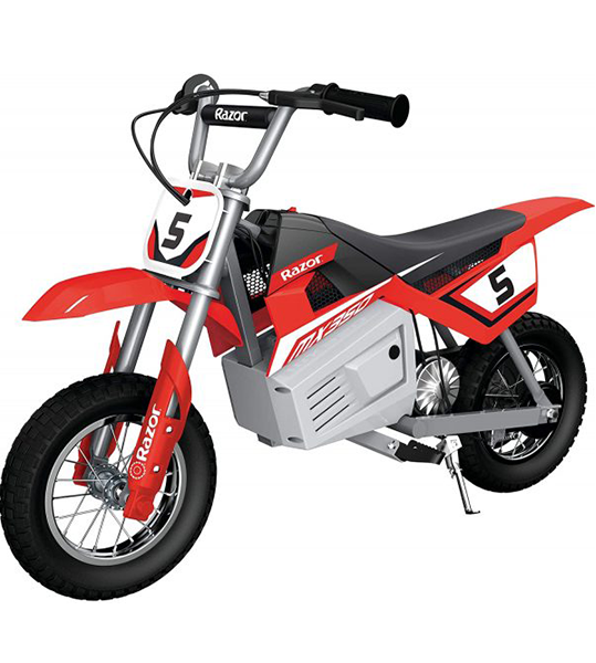 MX350 Dirt Rocket Electric Motocross Off-road Bike for Age 13+, Up to 30 Minutes Continuous Ride Time, 12″ Air-filled Tires, Hand-operated Rear Brake, Twist Grip Throttle, Chain-driven Motor