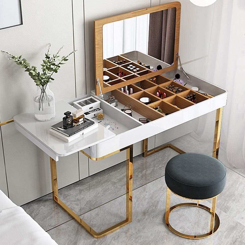 【Furniture】Vanity Table Set Creative Nordic Light Luxury Environmental Dressing Table Modern Simple Dresser