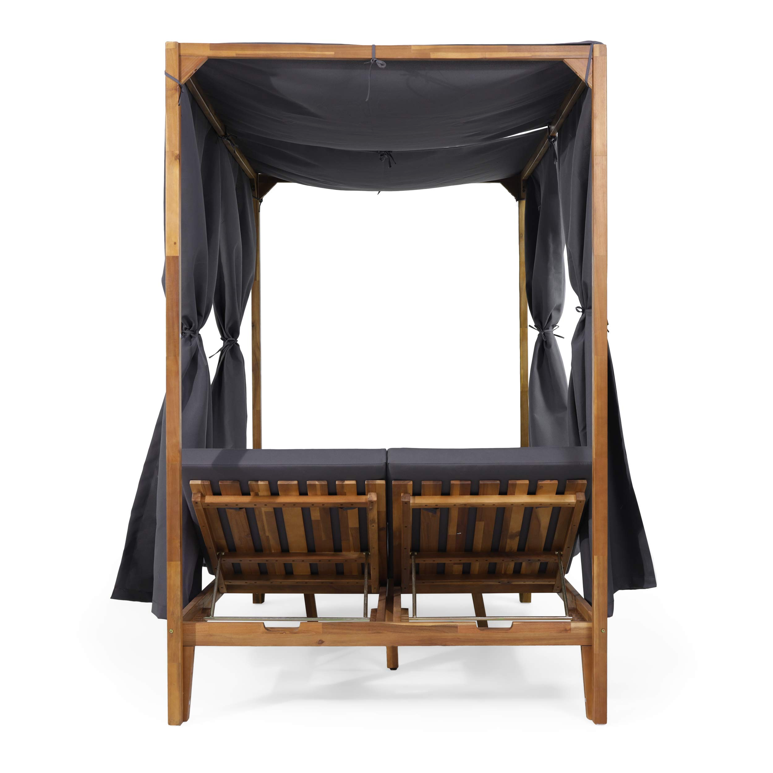 【Home&Garden】Outdoor DAYBED, Dark Grey + Teak Finish