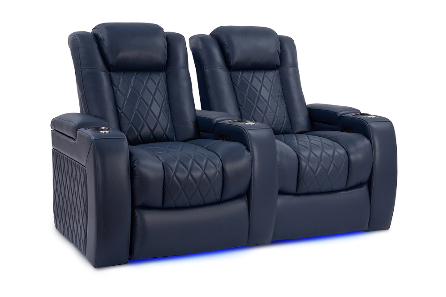 【Furniture】Tuscany 68.25'' Wide Genuine Leather Home Theater Seating with Cup Holder