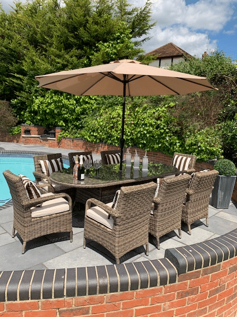 HOTSALES 8 SAVANNAH Armchair oval table set.