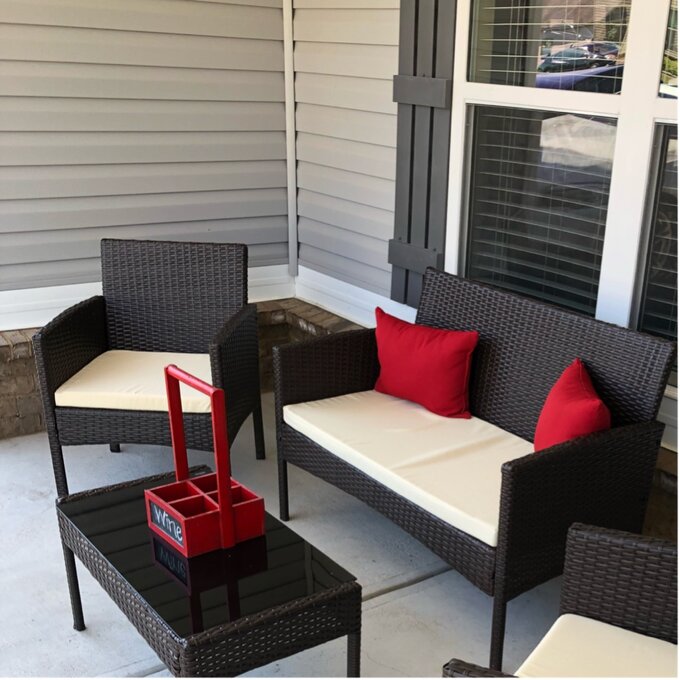 Hogans Wicker/Rattan 4 - Person Seating Group with Cushions