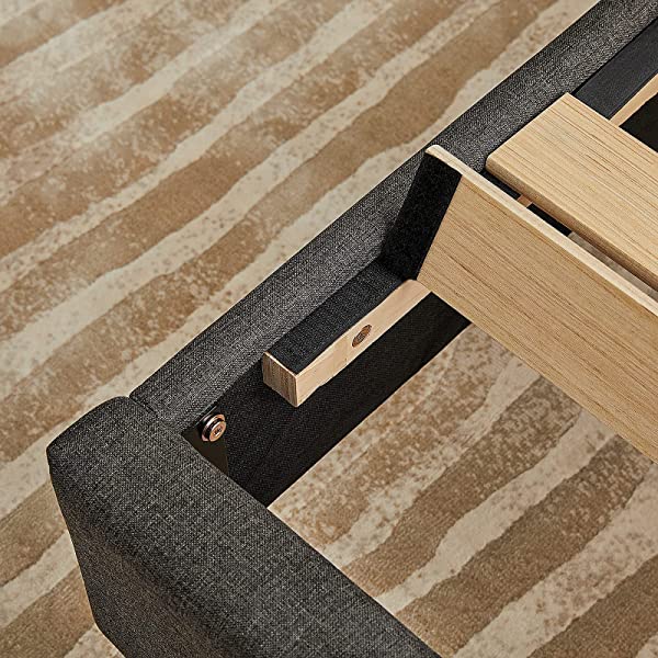 Amerlife Queen Bed Frame Upholstered Platform Bed with Adjustable Headboard - Button Tufted Mattress Foundation with Wooden Slat Support/No Box Spring Needed/Easy Assembly (Beige) Queen Beige