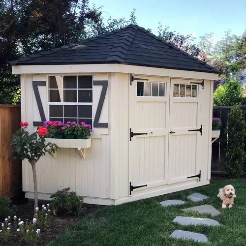 【Storage Shed】Colonial 10 ft. W x 10 ft. D Wooden Storage Shed