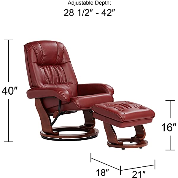 Newport Taupe Swivel Recliner and Slanted Ottoman