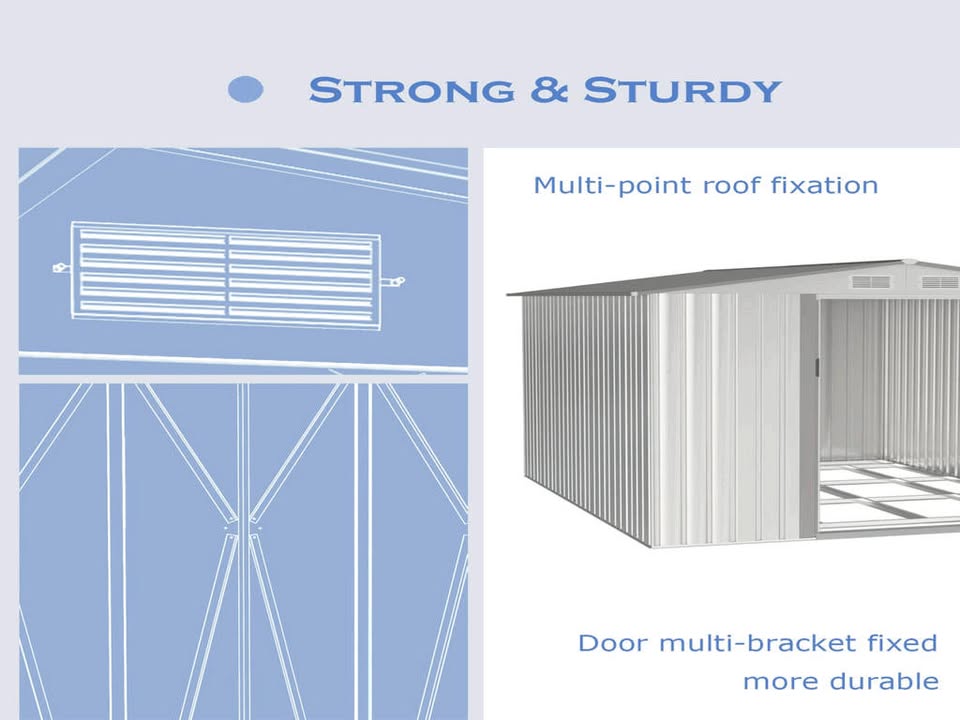 LimitedTimeOffer.8X10FT Outdoor Metal Storage Shed w F