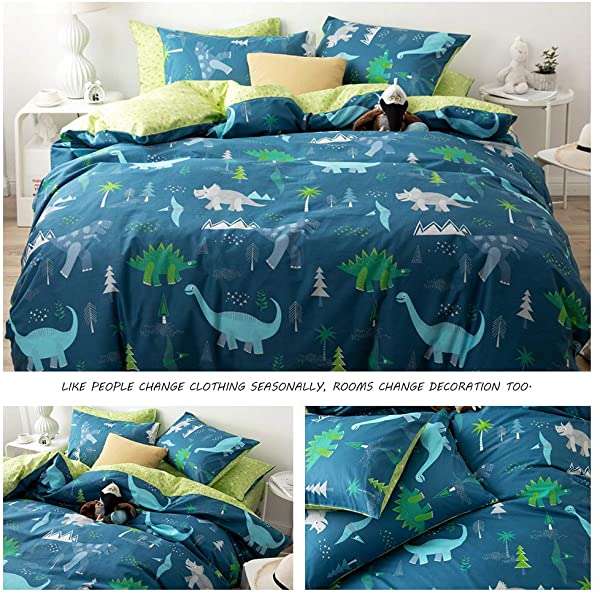 New Cartoon Animals Elephant Print Duvet Cover Sets for Kids 100% Cotton Reversible Soft 3 Pieces Kids Bedding Duvet Cover Pillowcases Kawaii Cloud Bedding Sets, Queen/Full Full/Queen (1 Duvet Cover + 2 Pillowcases) Multi A00 Elephant Bunny Balloon