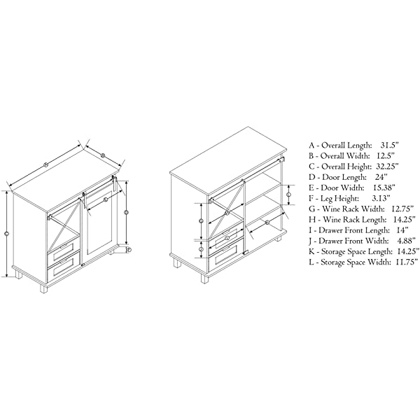 Glitzhome Wood Rustic Wine Cabinet 2-Sections Bar Cabinet with Wine Storage 31.5”L Sideboard Table with Drawers Wood Sideboard with Wine Display for Kitchen Dining Room 2 piece