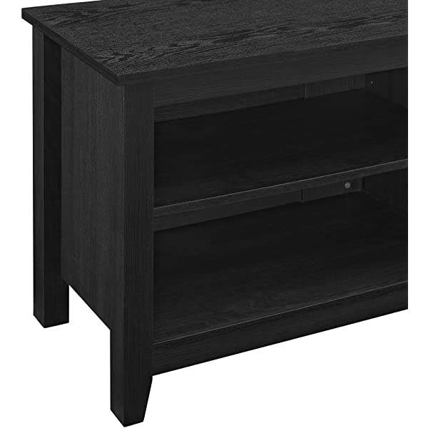 Walker Edison Wren Classic 4 Cubby TV Stand for TVs up to 65 Inches, 58 Inch, Black Black 58 InchTV Stand