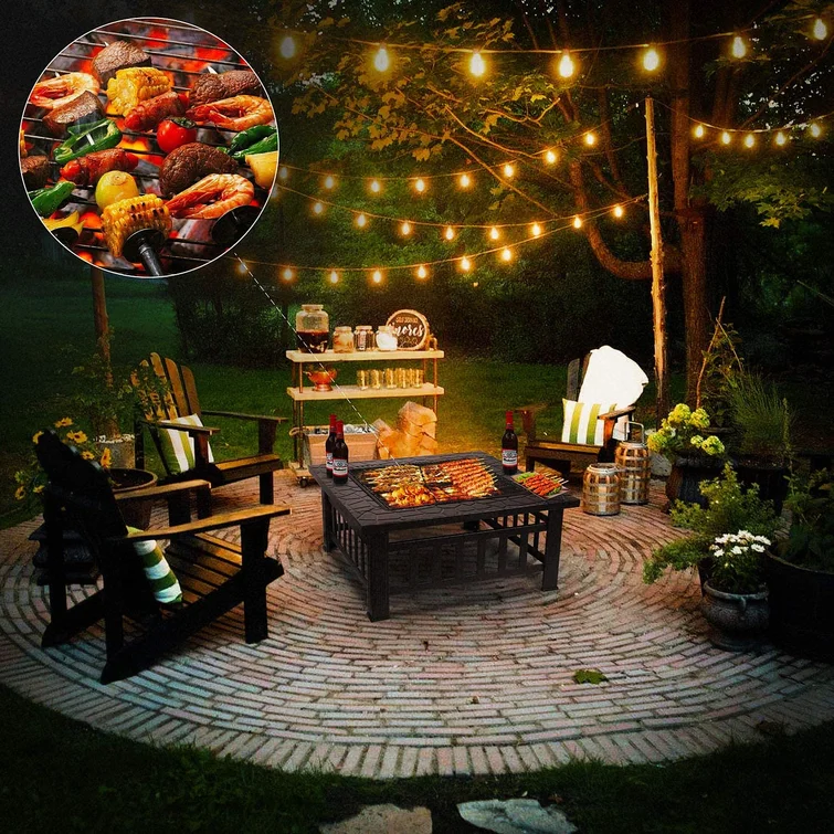 Harijan 17.3'' H x 31.9'' W Iron Outdoor Fire Pit