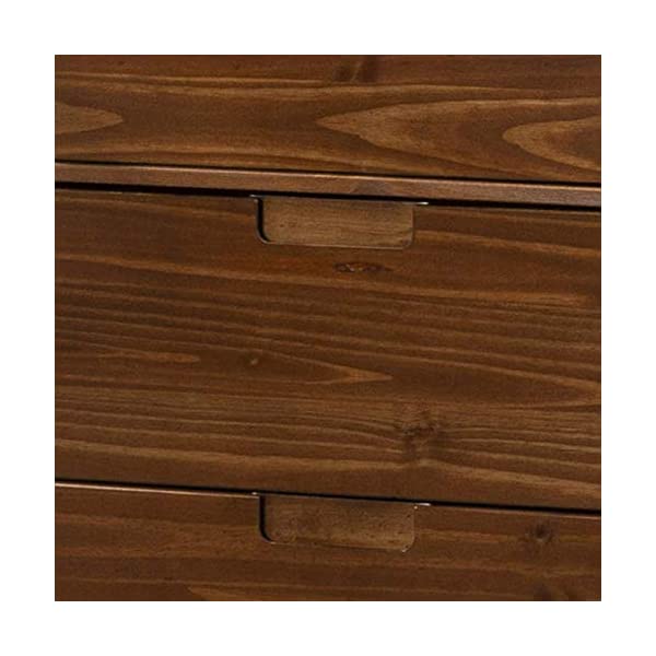 Walker Edison Mid Century Modern Grooved Handle Wood Dresser Bedroom Storage Drawer Organizer Closet Hallway, 6 Drawer, Caramel Caramel 1 pack 6 Drawer