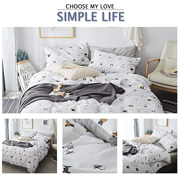 New Cartoon Animals Elephant Print Duvet Cover Sets for Kids 100% Cotton Reversible Soft 3 Pieces Kids Bedding Duvet Cover Pillowcases Kawaii Cloud Bedding Sets, Queen/Full Full/Queen (1 Duvet Cover + 2 Pillowcases) Multi A00 Elephant Bunny Balloon