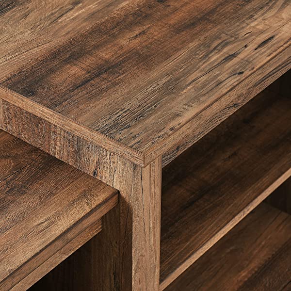 Walker Edison Wren Classic 4 Cubby TV Stand for TVs up to 65 Inches, 58 Inch, Black Black 58 InchTV Stand