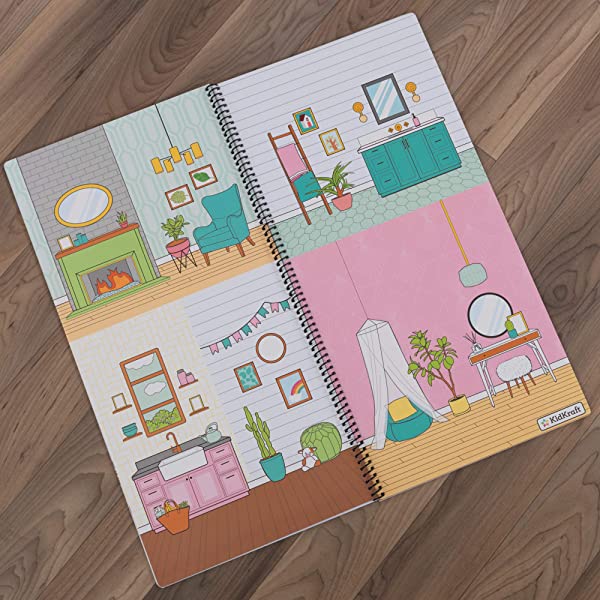 KidKraft Designed by Me™: Magnetic Makeover Wooden Dollhouse with Magnets, Fabric Wallpapers and 10 Pieces of Furniture, Gift for Ages 3+ Modern