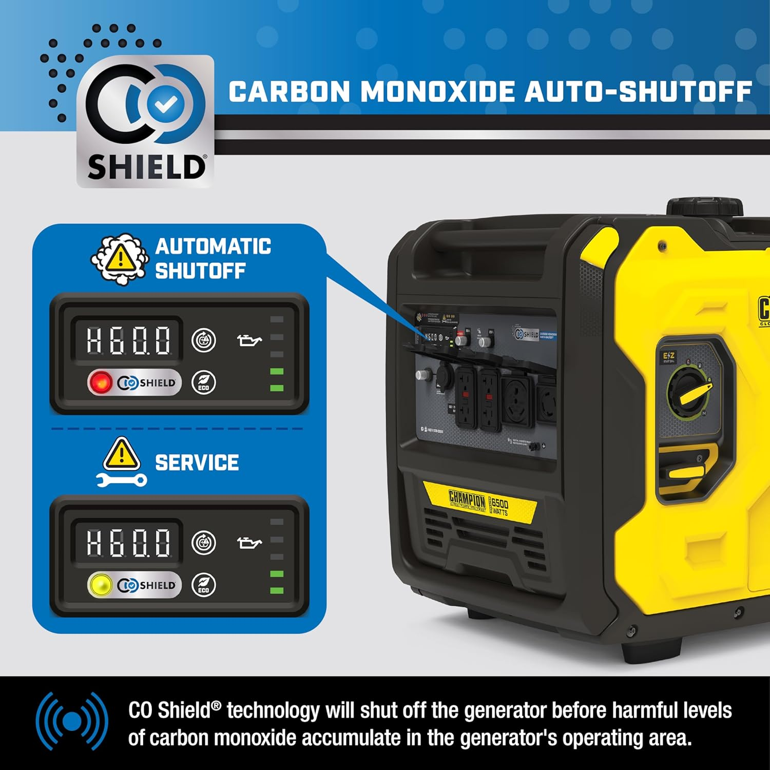 Champion Power Equipment 6500-Watt RV Ready Portable Inverter Generator with Quiet Technology and CO Shield