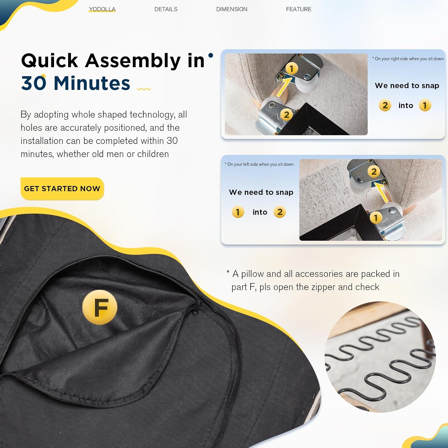 YODOLLA 3-in-1 Convertible Chair Bed, Sleeper Chair Bed, Pull Out Sleeper Chair Beds, Adjustable Single Armchair Sofa Bed with Side Pocket and Adjust Backrest Into a Sofa, Grey