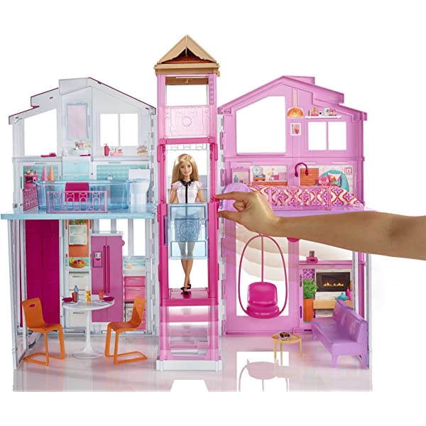 Barbie 3-Story House with Pop-Up Umbrella,