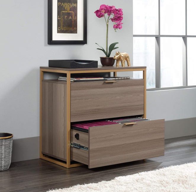 Sauder 423301 International Lux horizontal file, diamond dusty surface