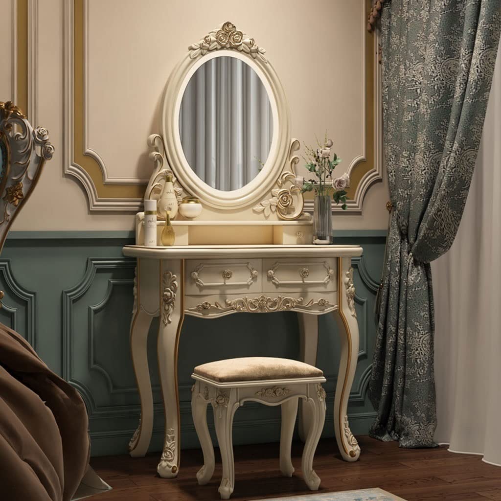 【Furniture】Vanity for Bedroom Dresser Set with Mirror Bedroom Makeup Table Multifunctional Fashion Dresser