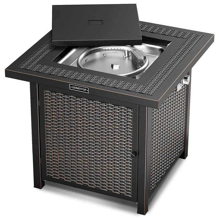25'' H x 28'' W Propane Outdoor Fire Pit Table
