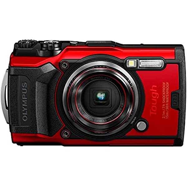 OLYMPUS Tough TG-6 Waterproof Camera, Red Red Base Single