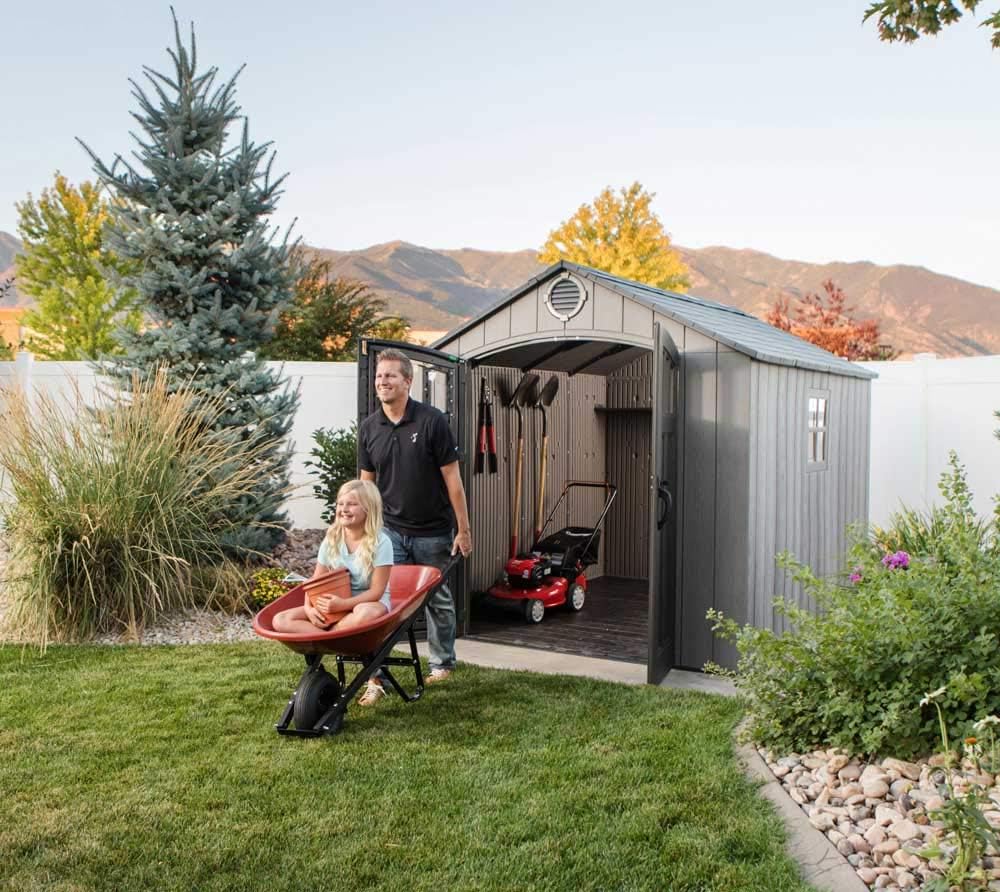 Lifetime 8 Ft. x 10 Ft. Outdoor Storage Shed Storm Dust