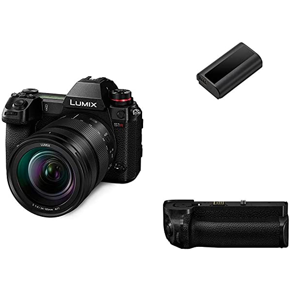 Panasonic LUMIX S1R Full Frame Mirrorless Camera with 47.3MP MOS High Resolution Sensor, 24-105mm F4 L-Mount S Series Lens, 4K HDR Video and 3.2” LCD - DC-S1RMK w/ 24-105mm Base