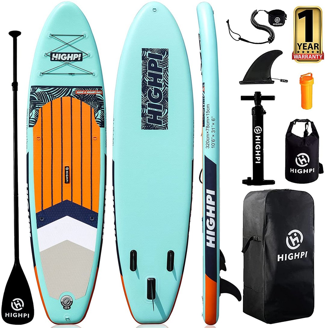 Highpi Inflatable Stand Up Paddle Board 10'6''/11' Premium SUP W Accessories & Backpack