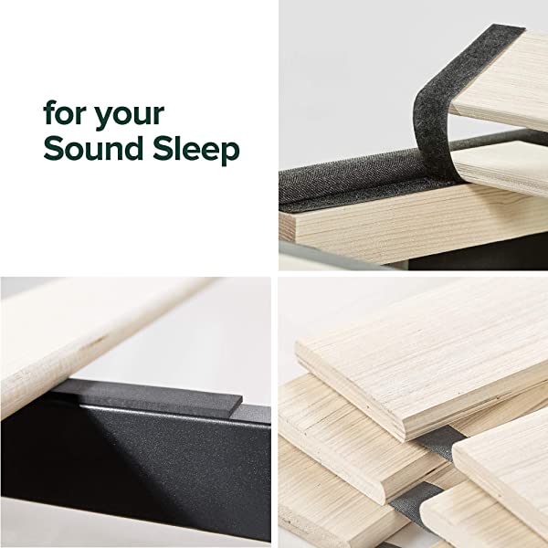 ZINUS Lottie Upholstered Platform Bed Frame / Mattress Foundation / Wood Slat Support / No Box Spring Needed / Easy Assembly, Grey, Queen Grey Queen Standard