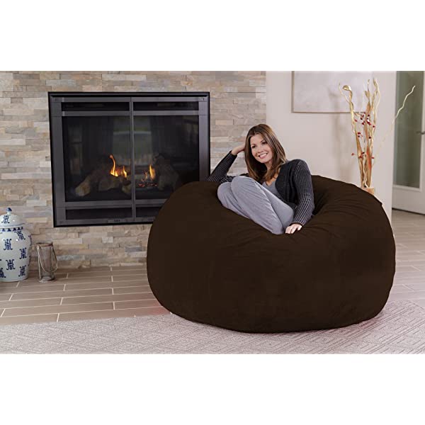 Chill Sack Bean Bag Chair: Giant 5' Memory Foam Furniture Bean Bag - Big Sofa with Soft Micro Fiber Cover - Navy Microsuede - Navy