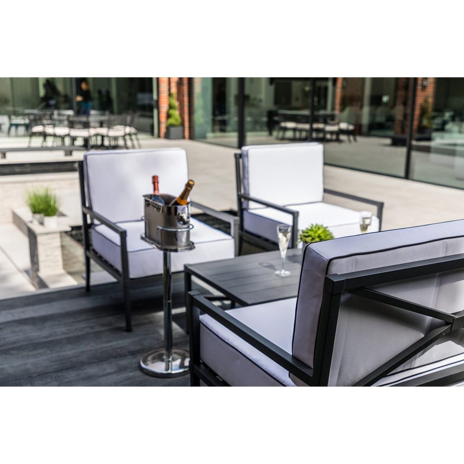 Garden furniture in aluminium, 4 pieces in Anthracite Grey – Knot Sofa Set