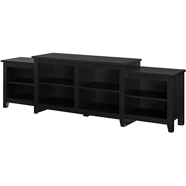 Walker Edison Wren Classic 4 Cubby TV Stand for TVs up to 65 Inches, 58 Inch, Black Black 58 InchTV Stand