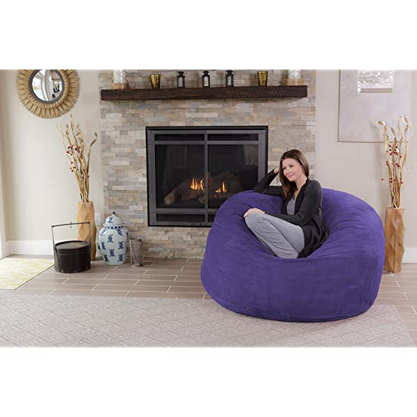 Chill Sack Bean Bag Chair: Giant 5' Memory Foam Furniture Bean Bag - Big Sofa with Soft Micro Fiber Cover - Navy Microsuede - Navy