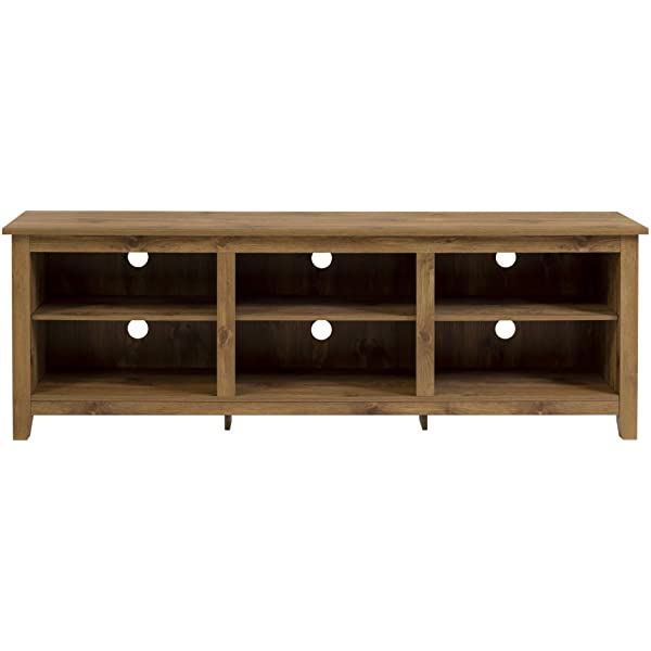 Walker Edison Wren Classic 4 Cubby TV Stand for TVs up to 65 Inches, 58 Inch, Black Black 58 InchTV Stand