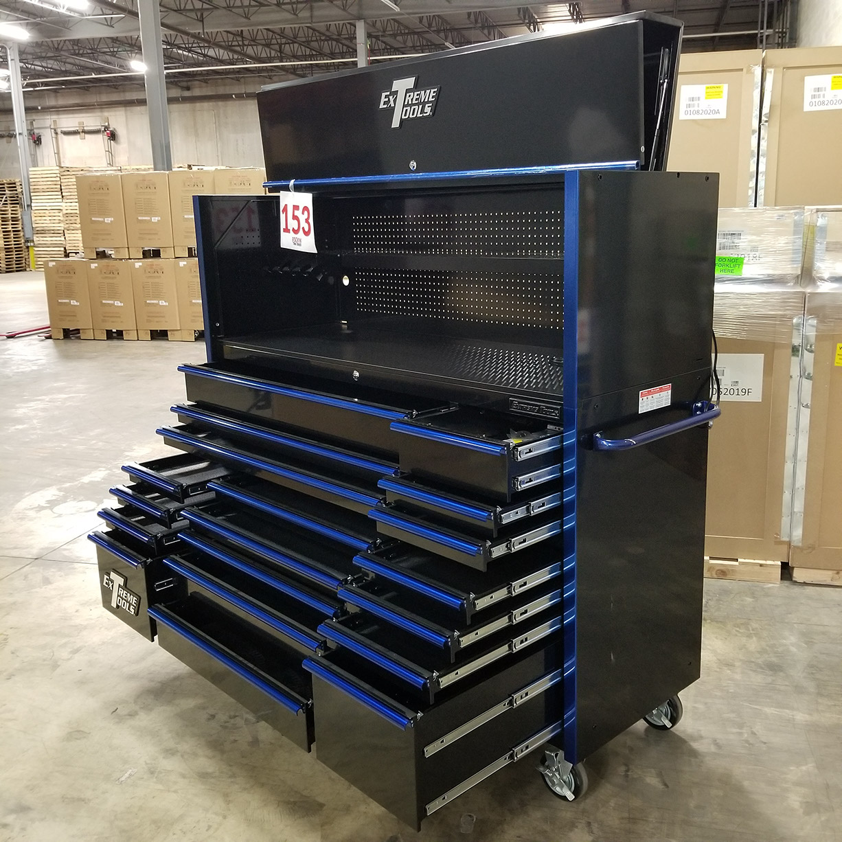 C RTB Exclusive 72 x 25 19 Drawers Roller Cabinet & Hutch Combo C BlackBlue