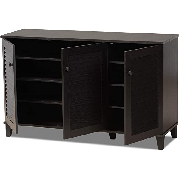 Baxton Studio Warren Shoe-Storage Cabinet, Espresso