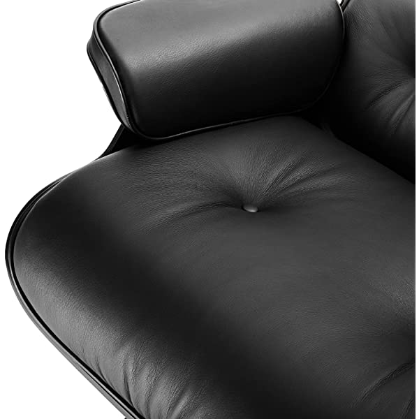 Mid Century Lounge Chair and Ottoman, Modern Chair Classic Design, Top Grain Leather Palisander Wood, Heavy Duty Base Support for Living Room, Study, Lounge, Office (Nomal, Style1-1) Nomal Style1-1