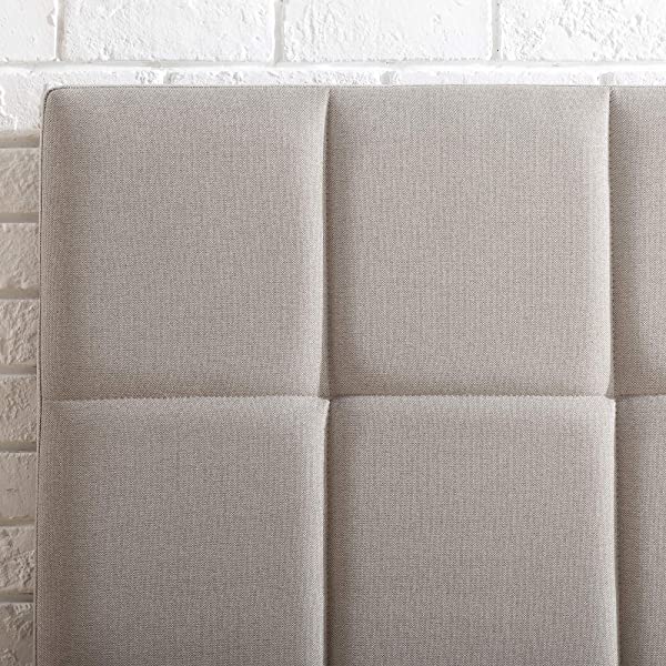 ZINUS Lottie Upholstered Platform Bed Frame / Mattress Foundation / Wood Slat Support / No Box Spring Needed / Easy Assembly, Grey, Queen Grey Queen Standard