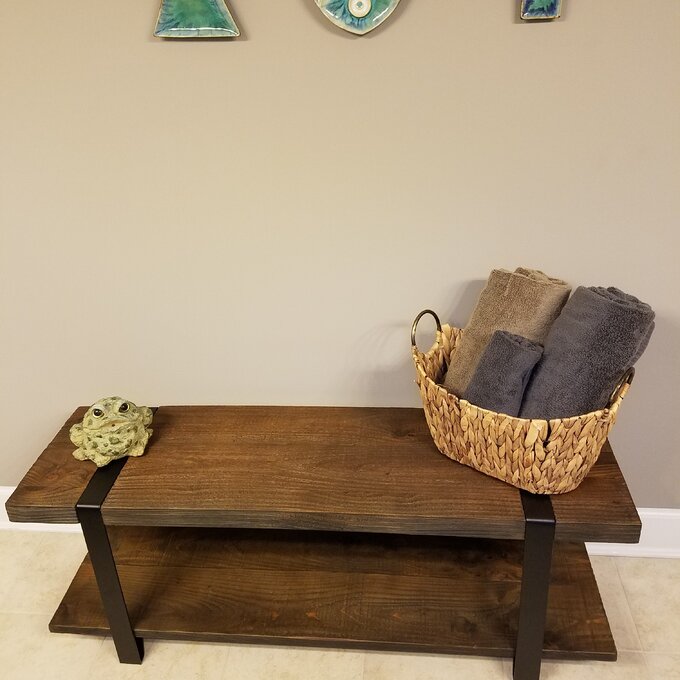 【Furniture】Alezzi 48'' Wide Birch Solid Wood Hall Tree with Bench