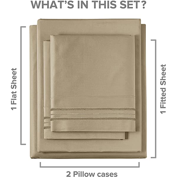 Queen Size Sheet Set - 4 Piece - Hotel Luxury Bed Sheets - Extra Soft - Deep Pockets - Easy Fit - Breathable & Cooling Sheets - Wrinkle Free - Comfy – Dark Grey Bed Sheets - Queens Sheets – 4 PC Queen Grey