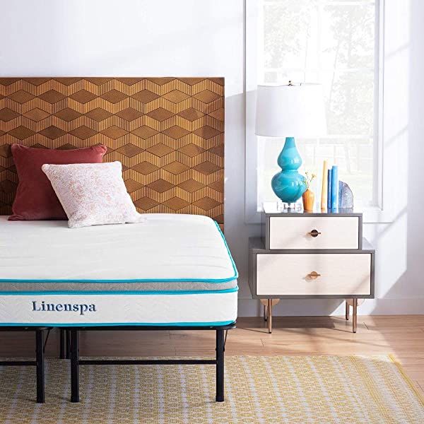 Linenspa 8 Inch Memory Foam and Innerspring Hybrid Medium-Firm Mattress -Full Mattress Full 8 Inch Mattress Only