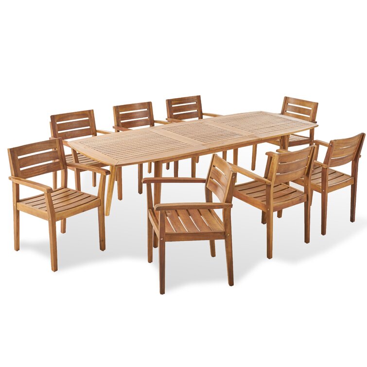Maldonado 8 - Person Rectangular Extendable Outdoor Dining Set