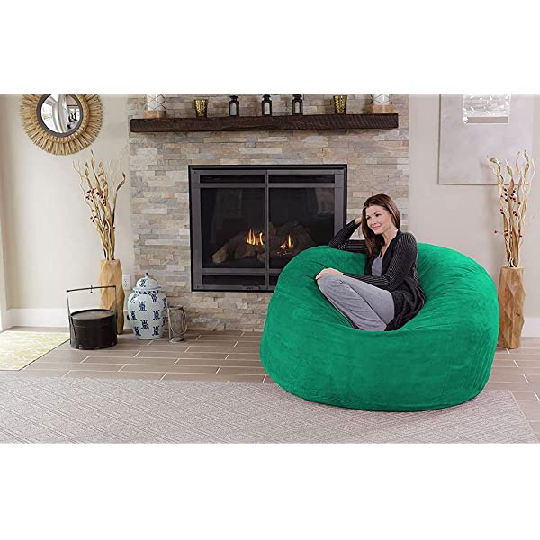 Chill Sack Bean Bag Chair: Giant 5' Memory Foam Furniture Bean Bag - Big Sofa with Soft Micro Fiber Cover - Navy Microsuede - Navy